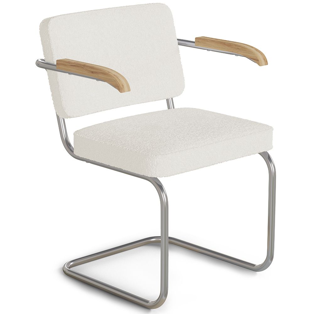 Dining Chair with Armrests - Upholstered in Bouclé Fabric - Henr image 8