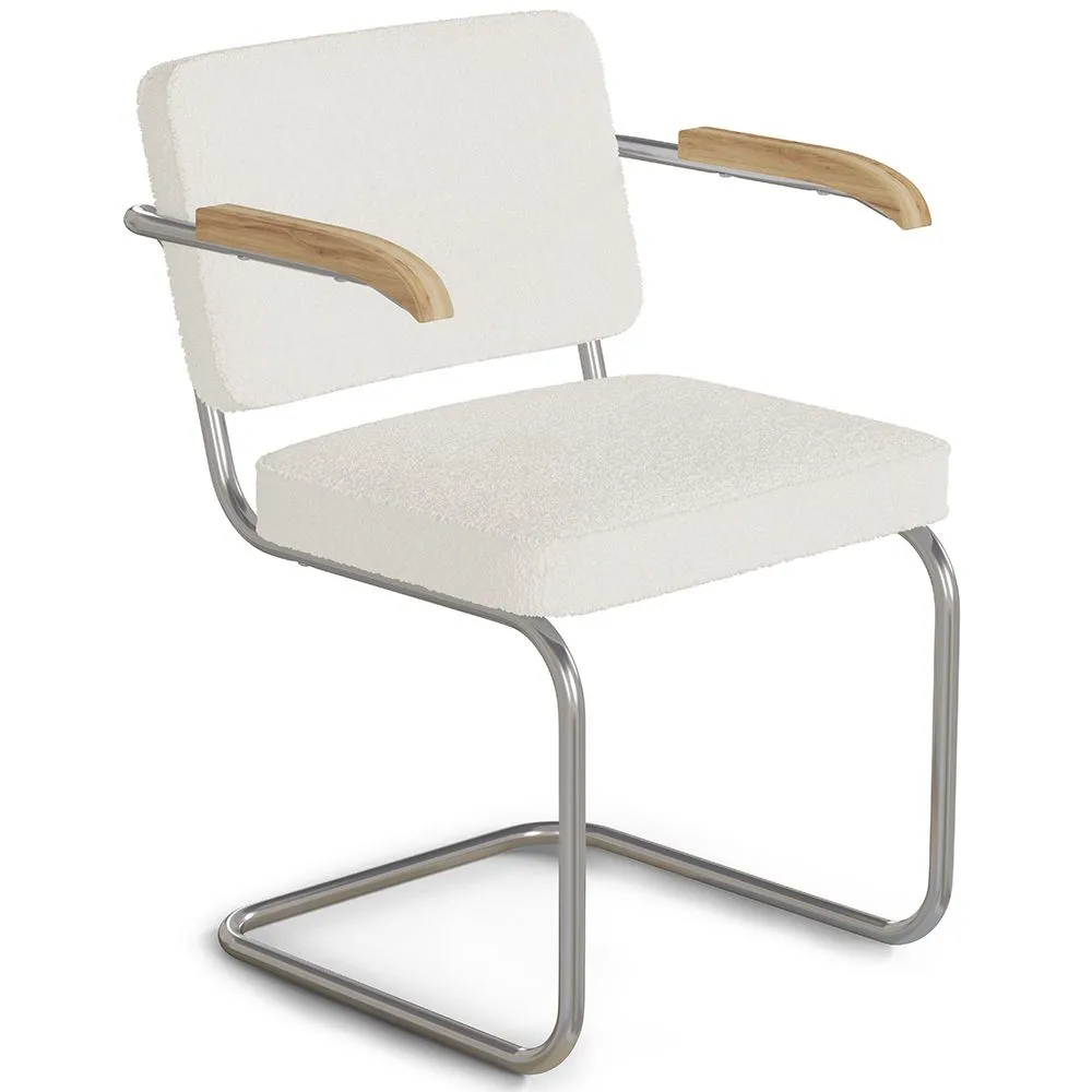 Dining Chair with Armrests - Upholstered in Bouclé Fabric - Henr image 8