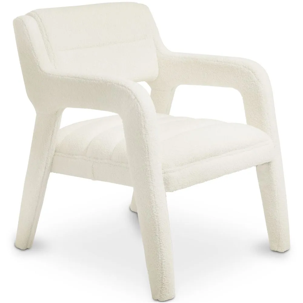Upholstered Dining Chair - White Boucle - Colette image 8