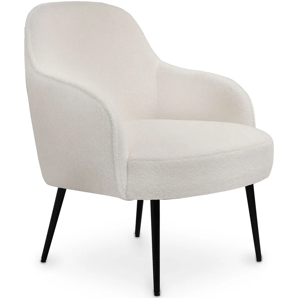 Upholstered Armchair - White Bouclé - Hyra image 8