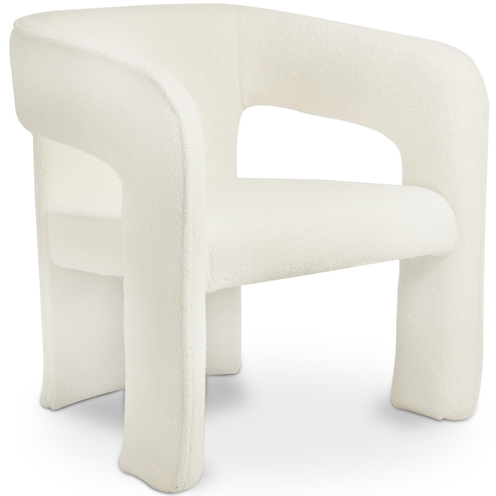  Buy Upholstered Dining Chair - White Boucle - Ashley White 60551 - in the UK