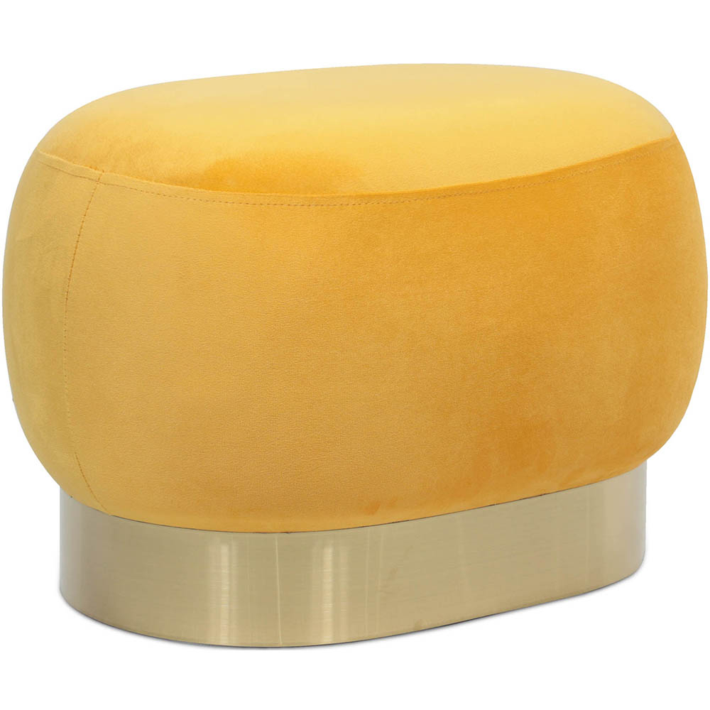  Buy Pouf - Velvet and Metal - Luxe Yellow 60552 - in the UK