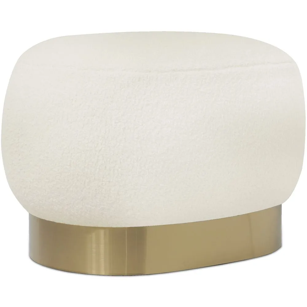 Pouf Luxury Home Foot Rest - White Boucle - Luxe image 8