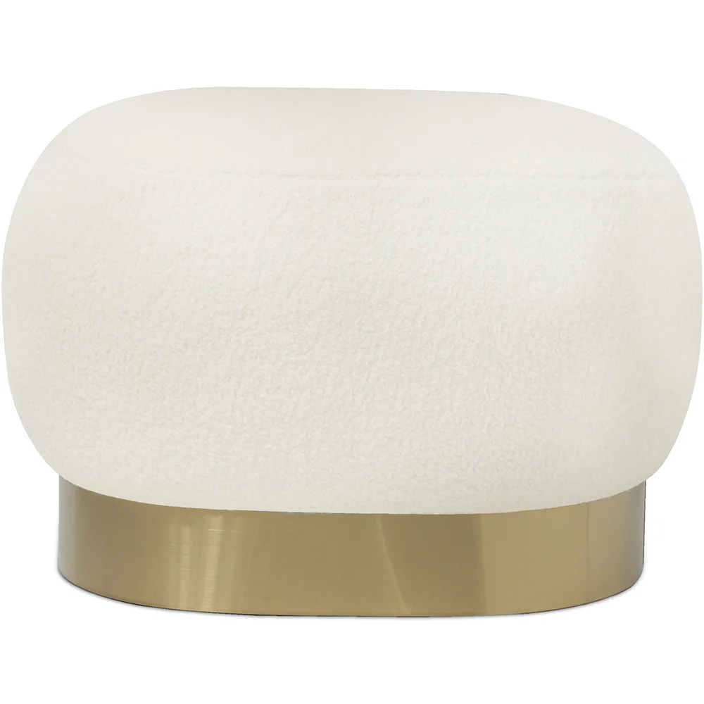 Pouf Luxury Home Foot Rest - White Boucle - Luxe image 8