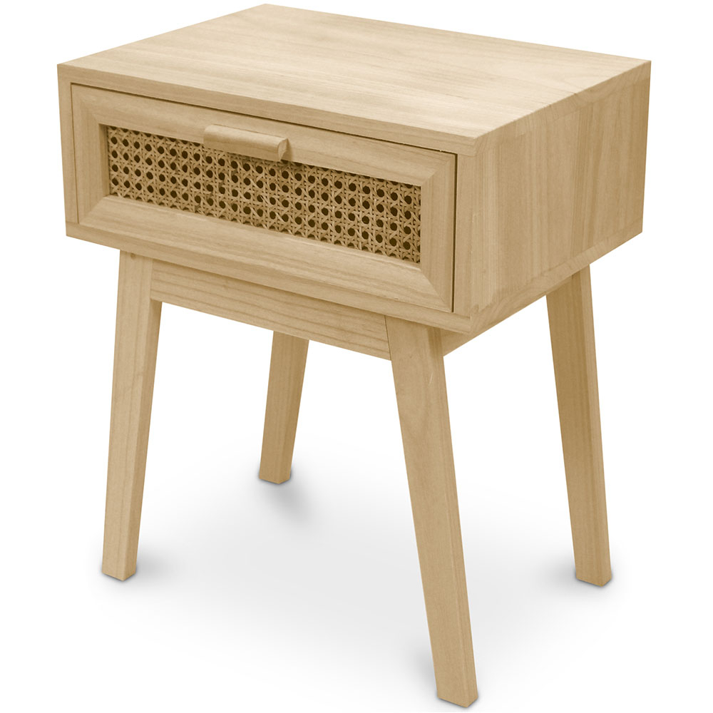  Buy Bedside Table with Drawer - Boho Bali Wood - Yanpai Natural 60605 - in the UK