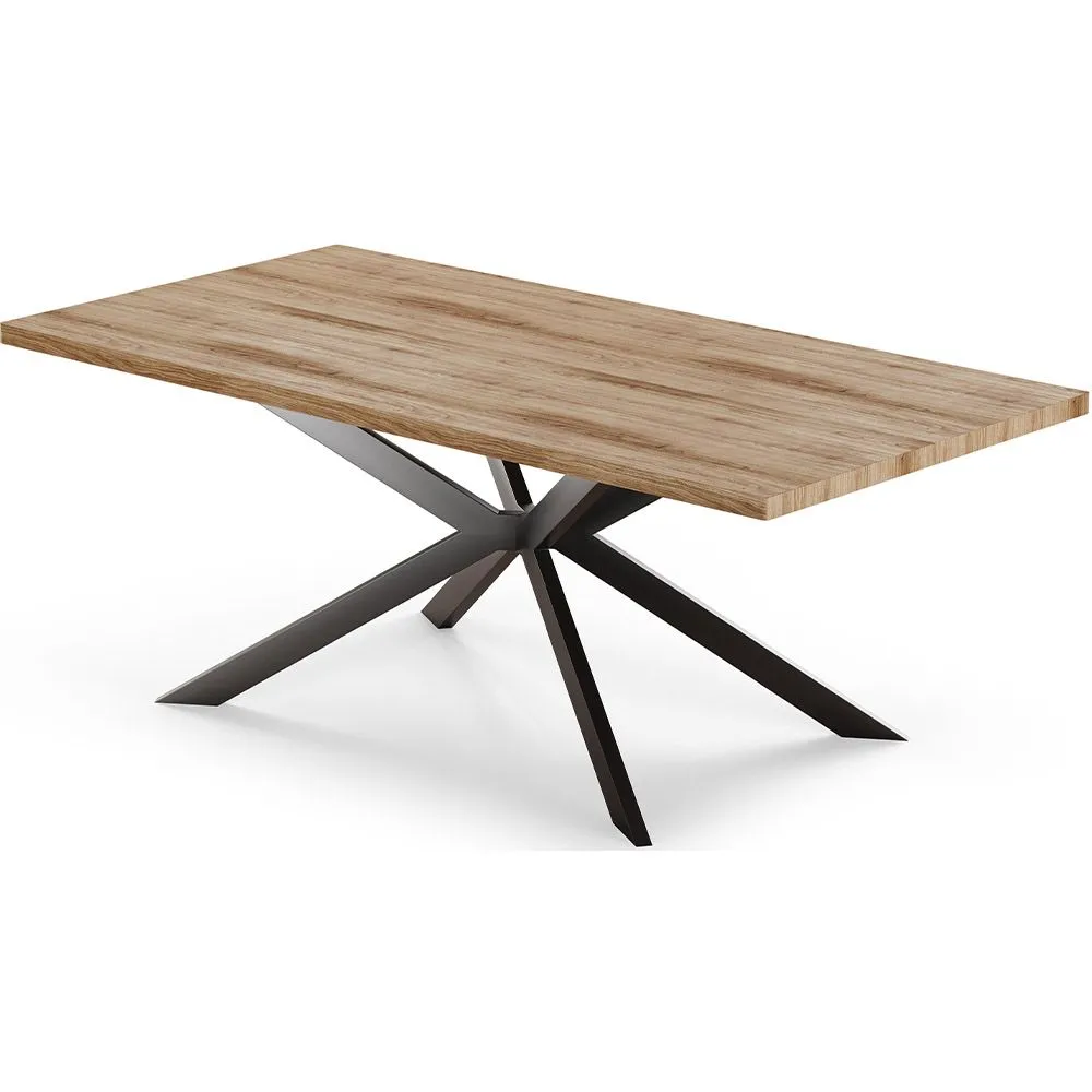 Rectangular Dining Table - Industrial - Wood and Metal - Bayron image 8