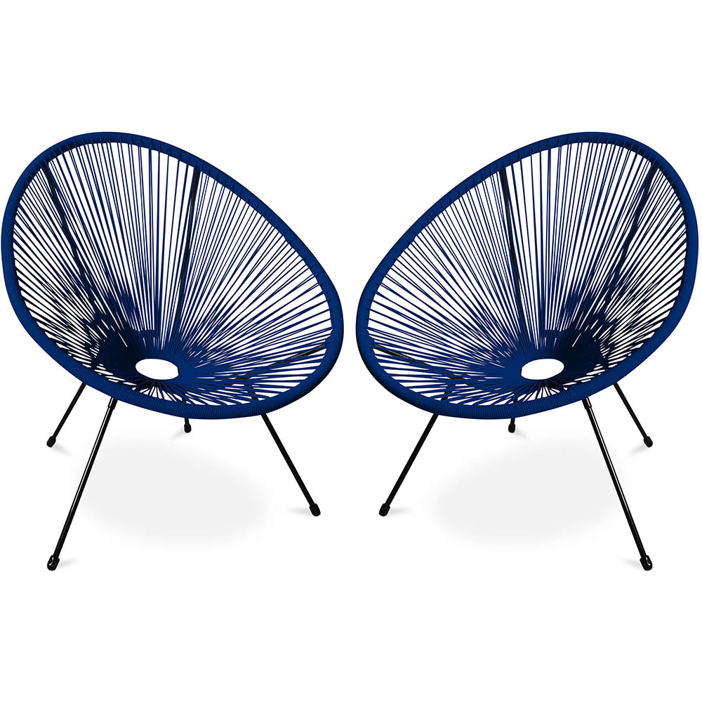  Buy Pack Acapulco Chair x2 - Black Legs - New edition Dark blue 60611 - in the UK