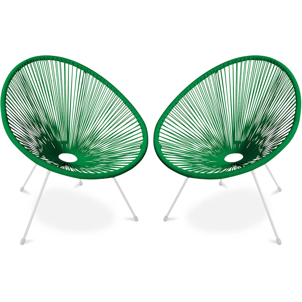  Buy Pack Acapulco Chair - White Legs x2 - New edition Green 60612 - in the UK