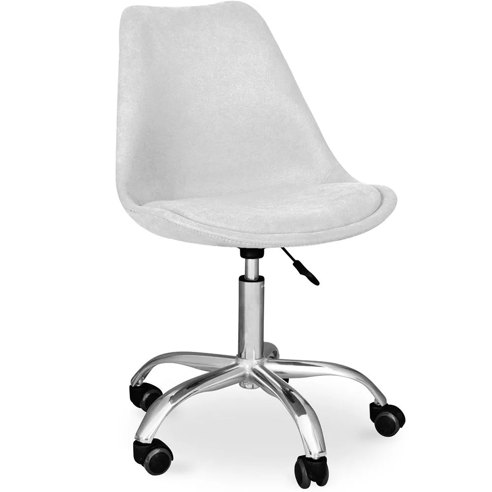 Upholstered swivel chair with Wheels - Tulip image 8