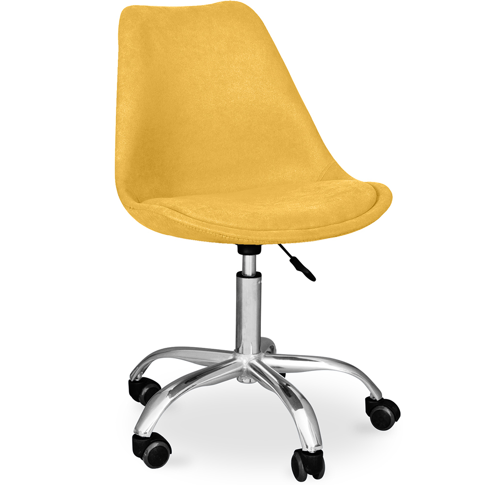  Buy Upholstered Desk Chair with Wheels - Tulip Yellow 60613 - in the UK