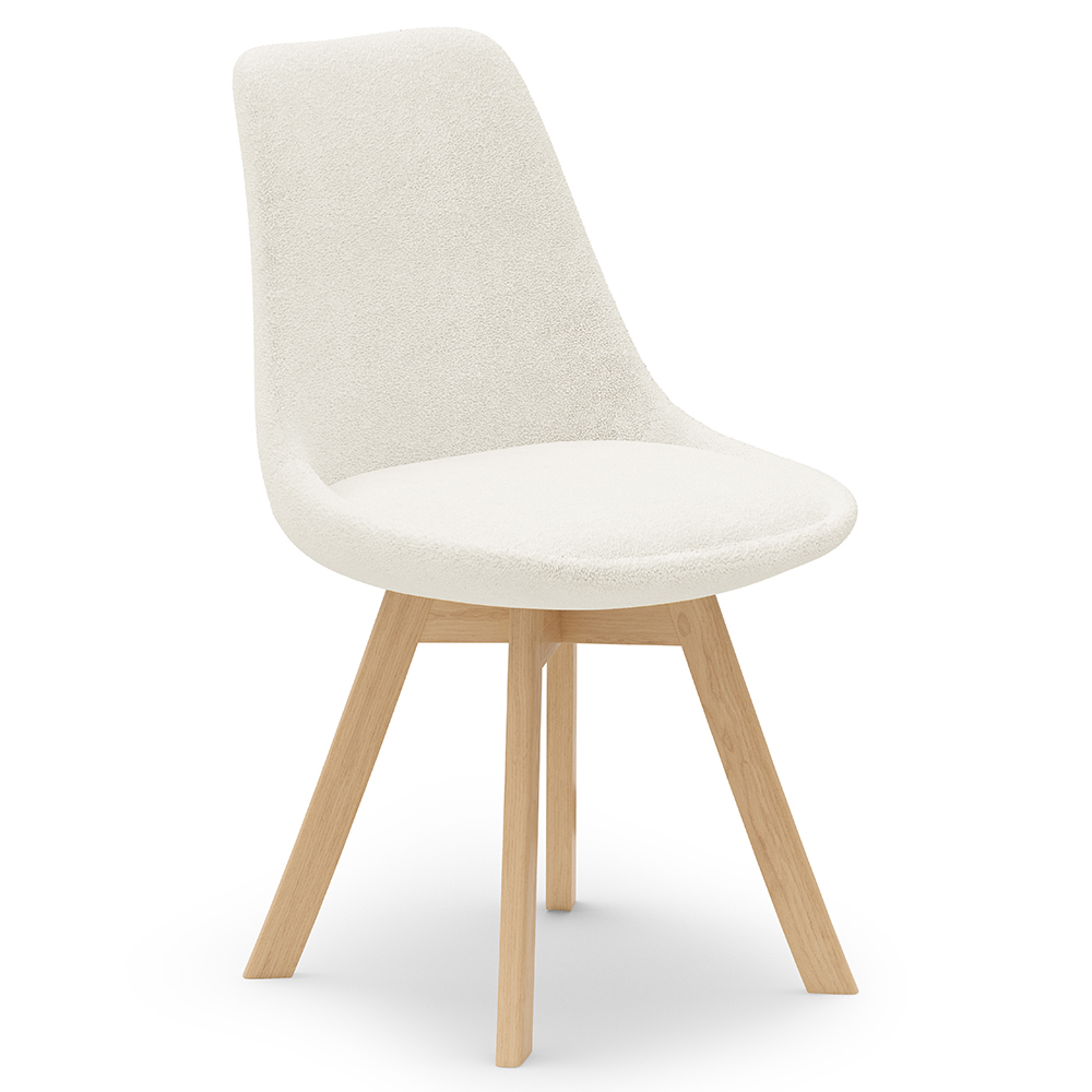  Buy Upholstered Dining Chair - White Boucle - Tulip White 60614 - in the UK