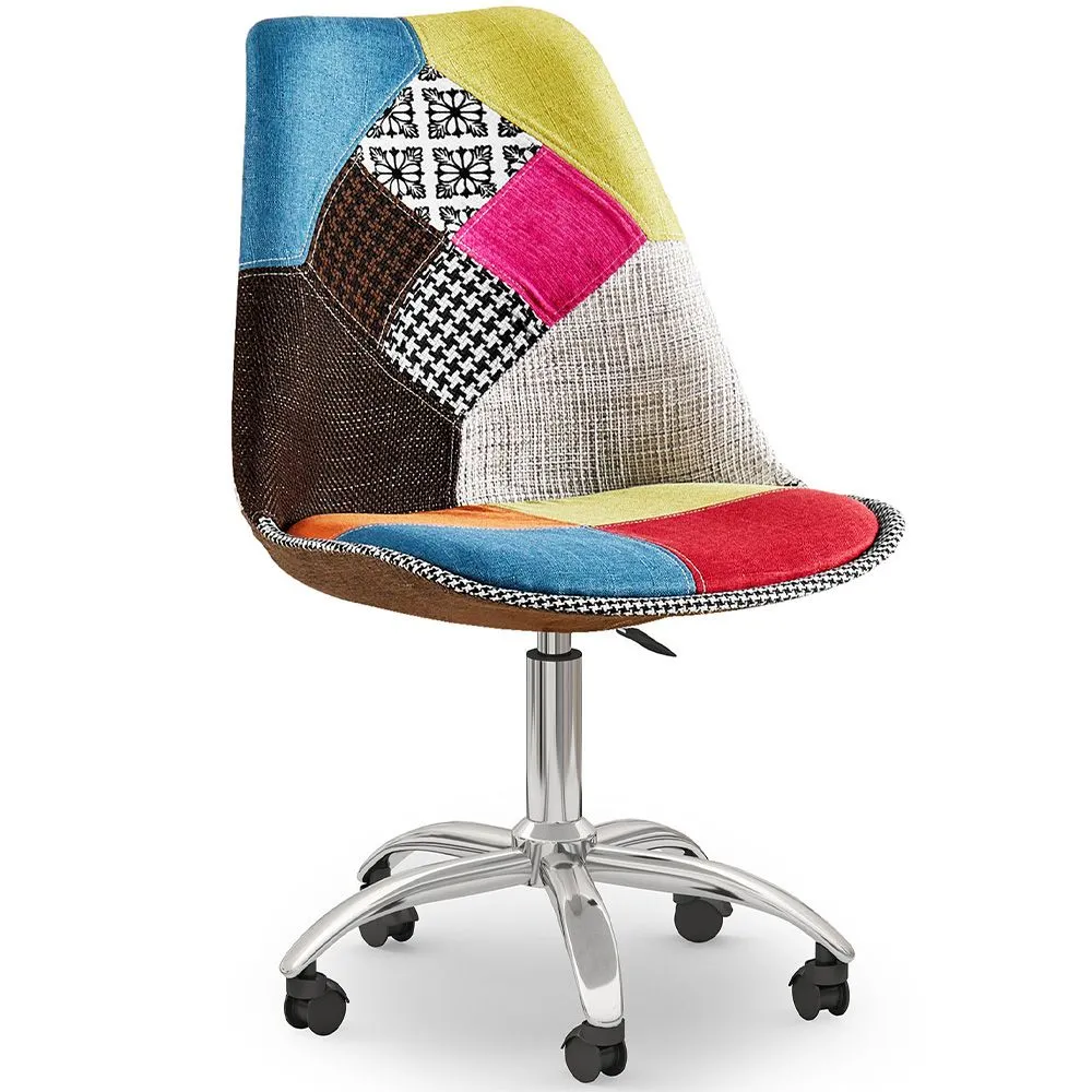  Swivel Office Chair - Patchwork Upholstery - Simona image 8