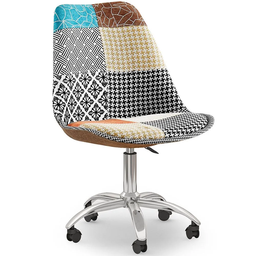  Swivel Office Chair - Patchwork Upholstery - Patty image 8