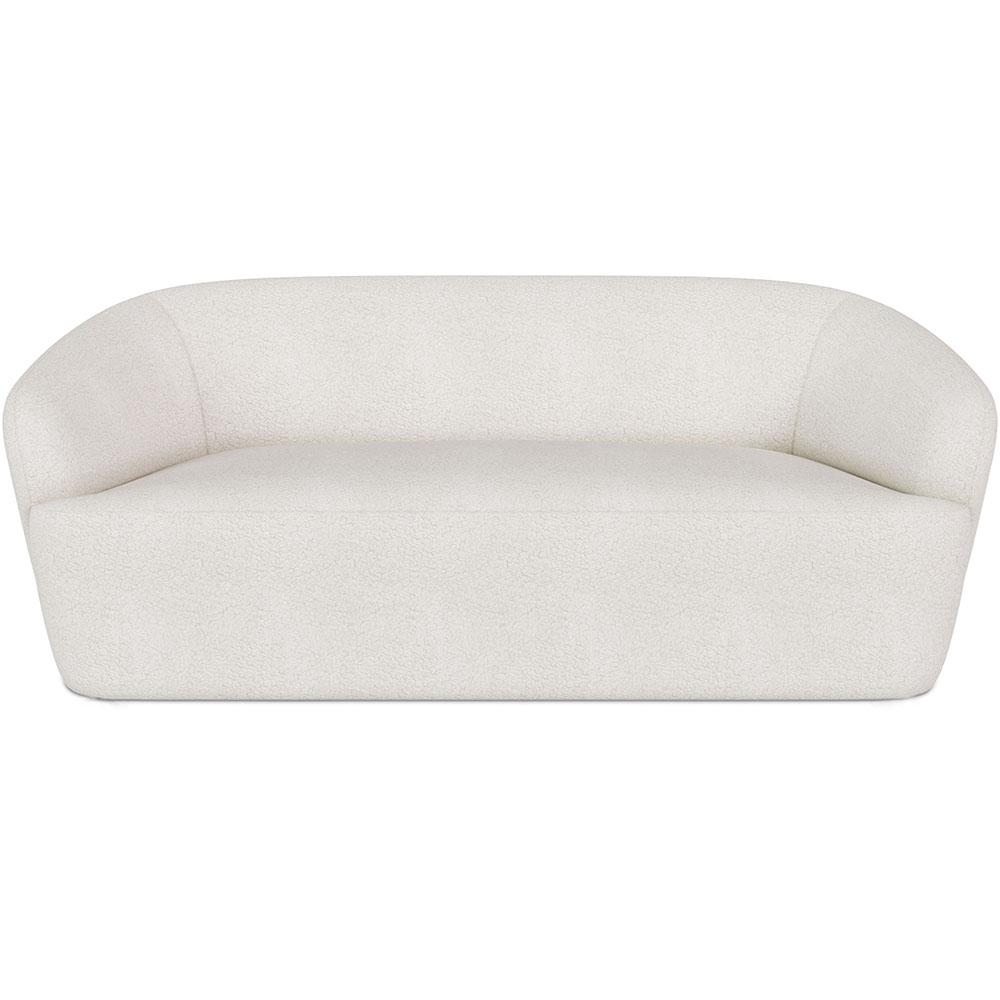  Buy Curved Sofa - 2 Seater - Boucle Fabric - Bold White 60629 - in the UK