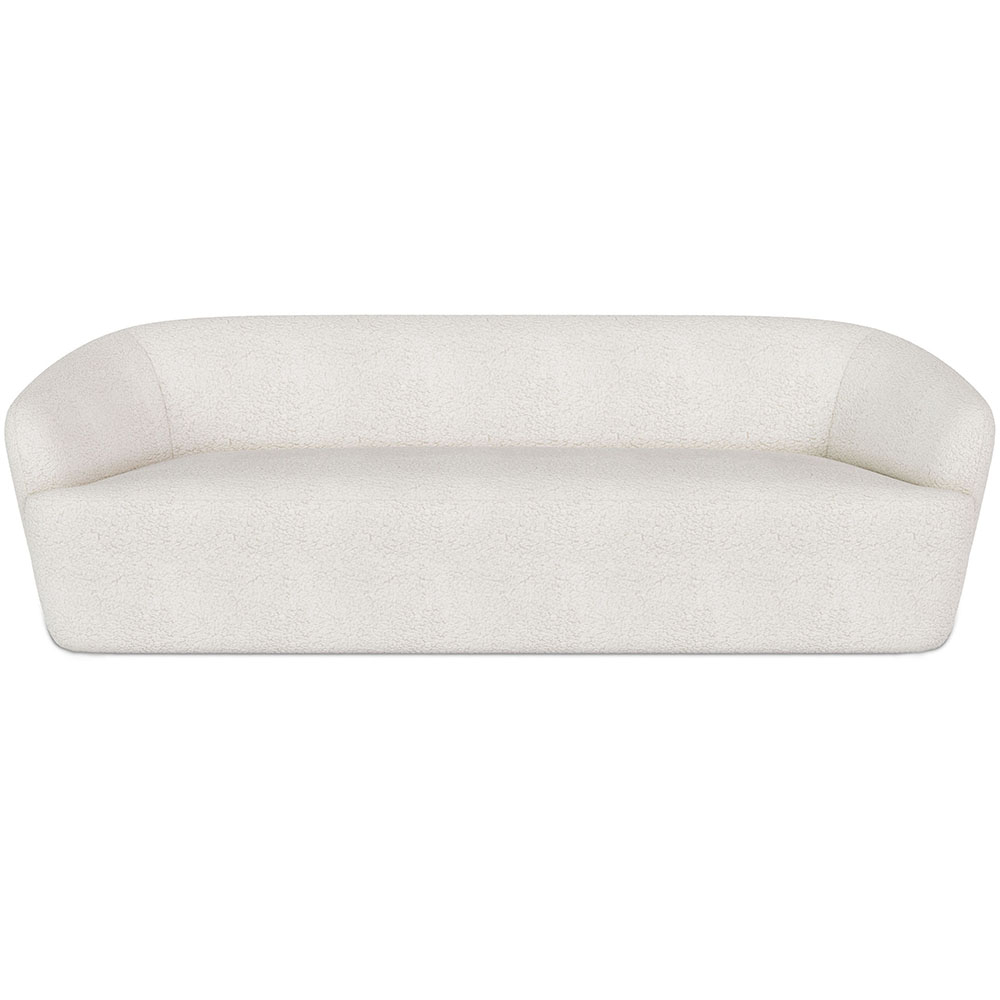  Buy Curved Sofa - 3 Seater - Boucle Fabric - Bold White 60630 - in the UK