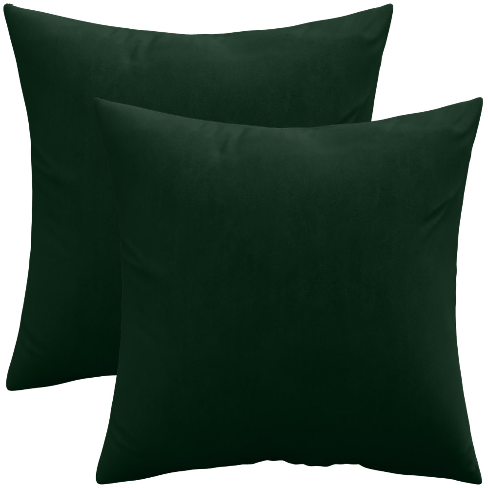  Buy Pack of 2 velvet cushions - cover and filling - Mesmal Dark green 60631 - in the UK