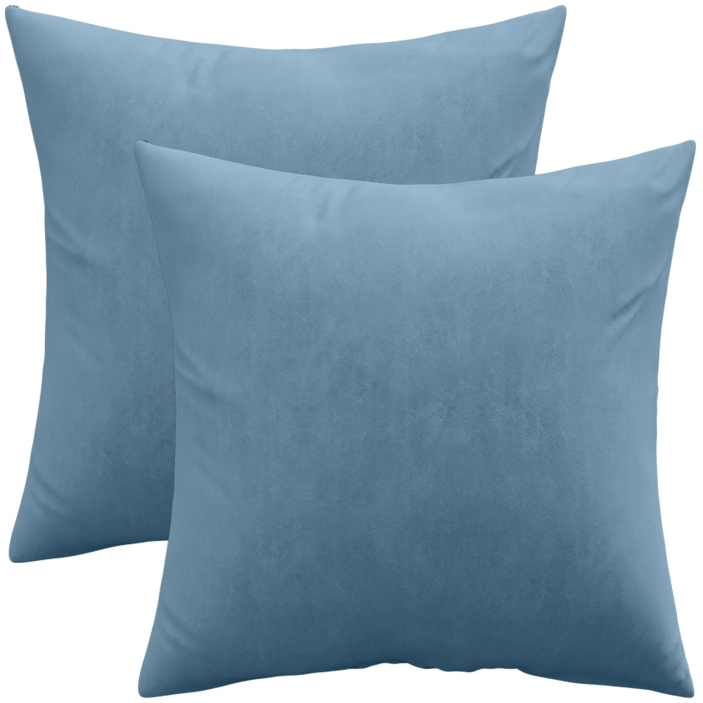  Buy Pack of 2 velvet cushions - cover and filling - Mesmal Light blue 60631 - in the UK