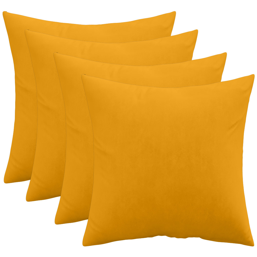  Buy Pack of 4 velvet cushions - cover and filling - Mesmal Yellow 60632 - in the UK