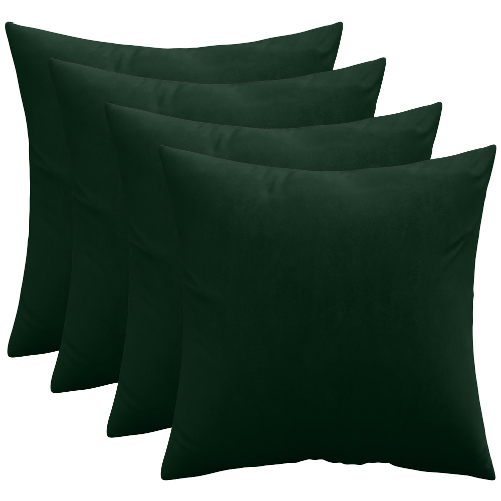  Buy Pack of 4 velvet cushions - cover and filling - Mesmal Dark green 60632 - in the UK