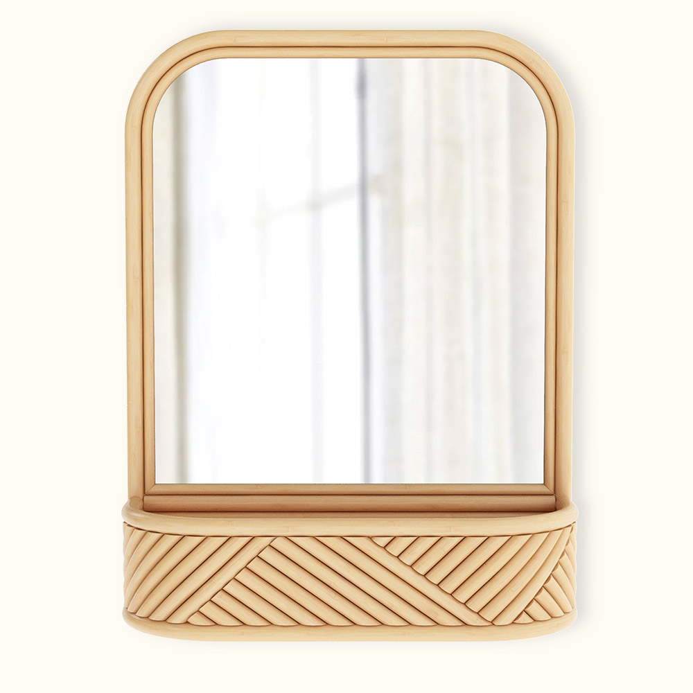  Buy Wall Mirror with Rattan Frame - Bali Boho Style - Amara Natural 60636 - in the UK