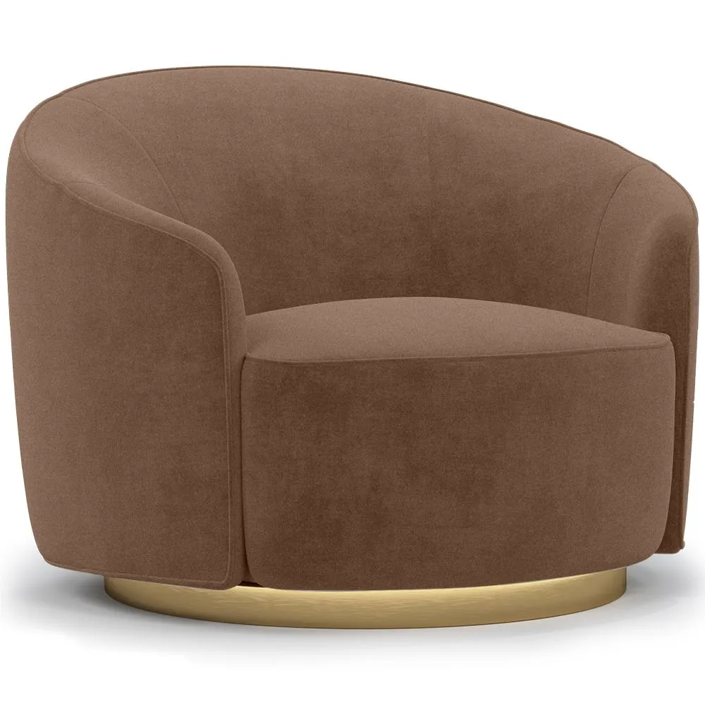Curved Design Armchair - Upholstered in Velvet - Herina image 8