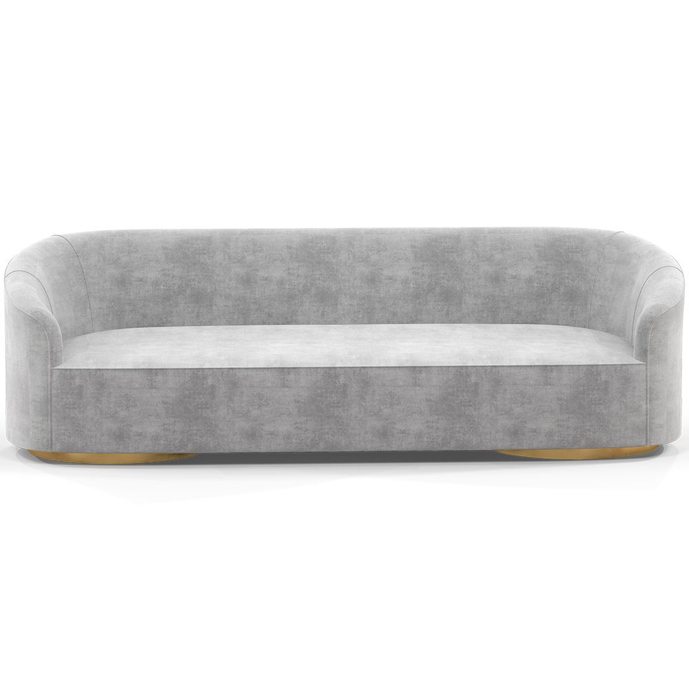  Buy 4/5-Seater Velvet Upholstered Sofa - Herina Light grey 60649 - in the UK