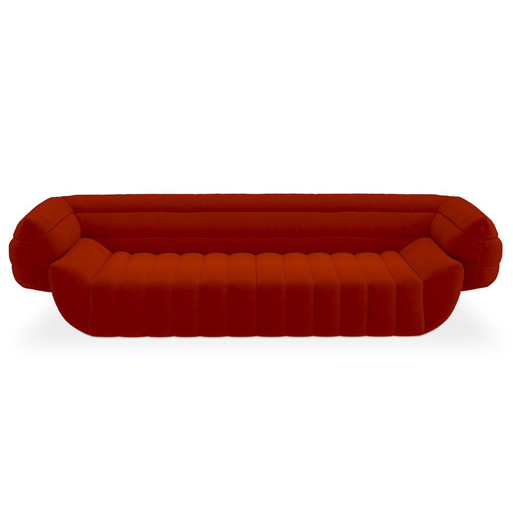  Buy Velvet Upholstered Sofa - 3/4 seats - Caden Red 60640 - in the UK