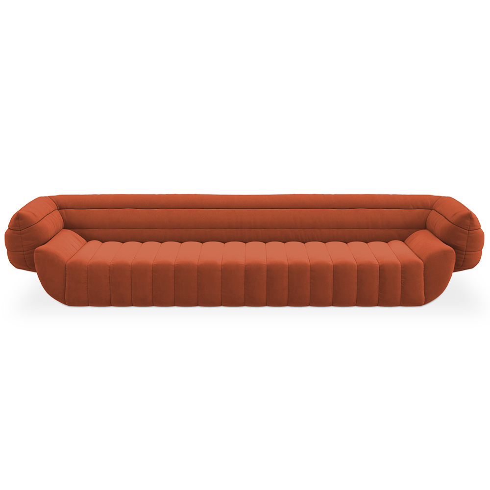  Buy Velvet Upholstered Sofa - 4/5 seats - Caden Orange 60641 - in the UK