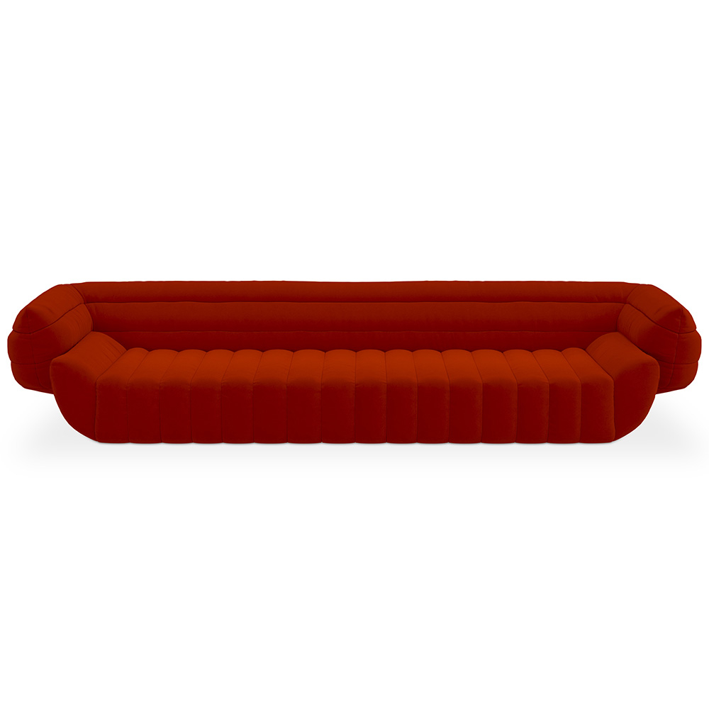  Buy Velvet Upholstered Sofa - 4/5 seats - Caden Red 60641 - in the UK