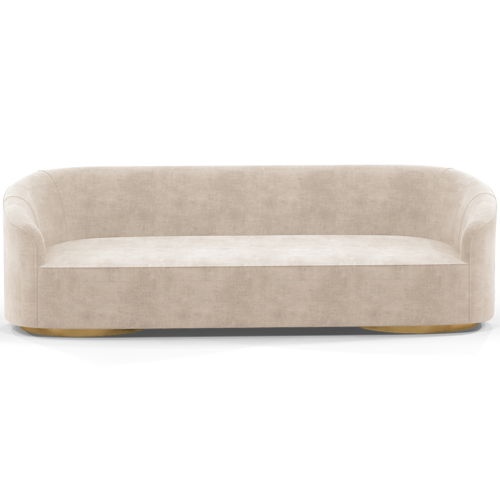  Buy 4/5-Seater Velvet Upholstered Sofa - Herina Beige 60649 - in the UK