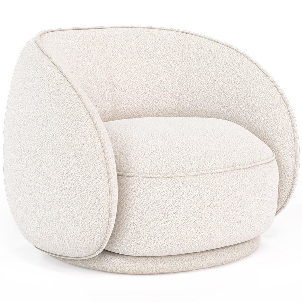  Buy Curved armchair upholstered in bouclé fabric - Callum White 60693 - in the UK