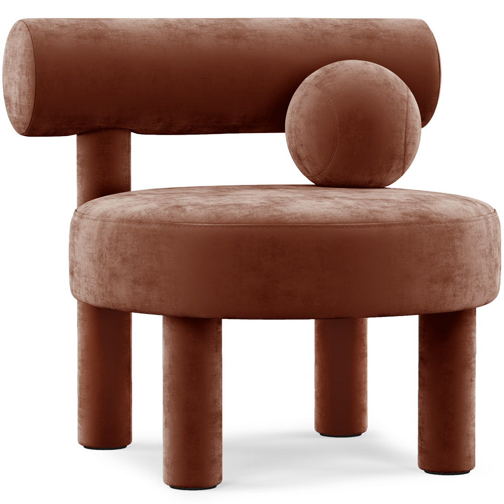  Buy  Armchair - Upholstered in Velvet - Klena Chocolate 60696 - in the UK