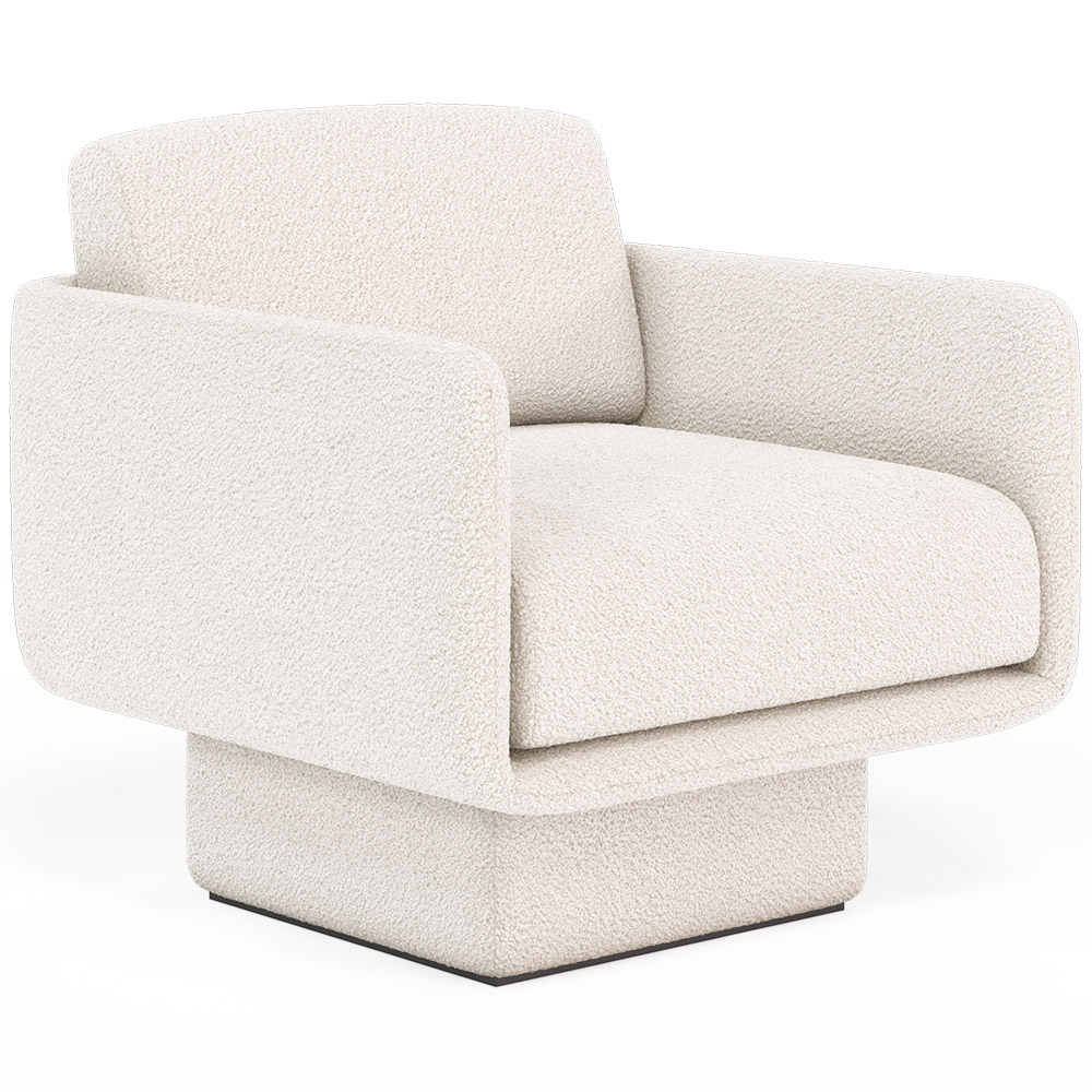  Buy Upholstered Armchair in Bouclé Fabric - Jackson White 61000 - in the UK