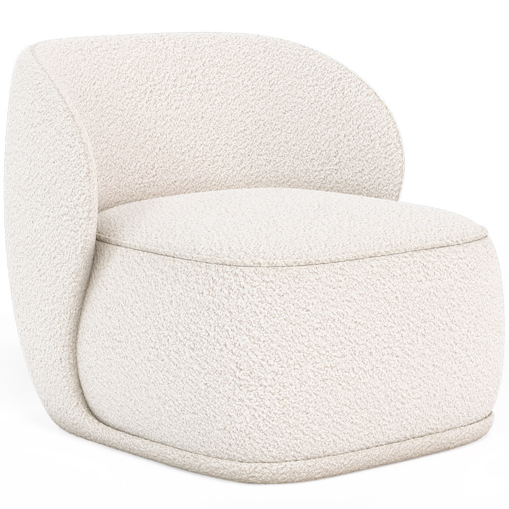  Buy Bouclé Fabric Upholstered Armchair - Mykel White 60703 - in the UK