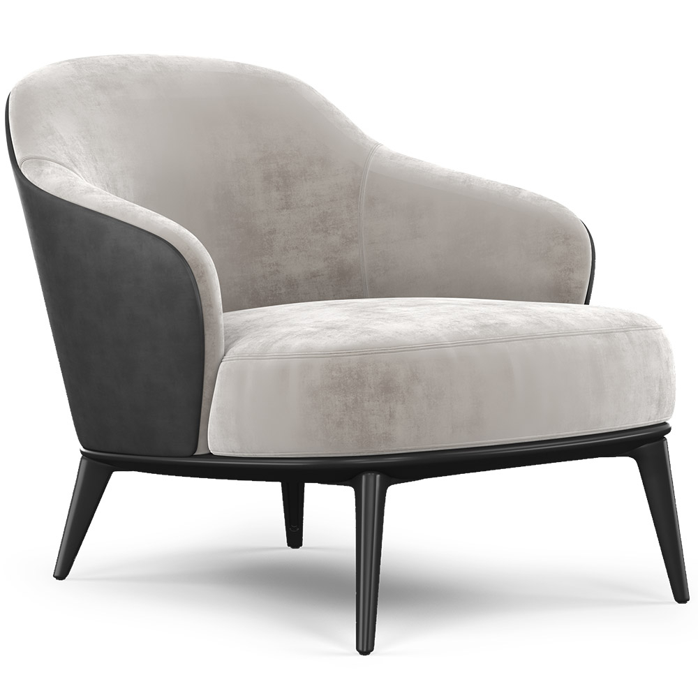  Buy  Velvet Upholstered Armchair - Luc Light grey 60704 - in the UK