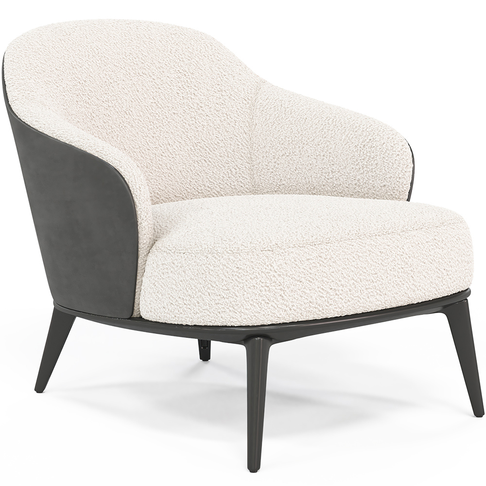  Buy Upholstered Armchair in Boucle Fabric - Luc White 60705 - in the UK