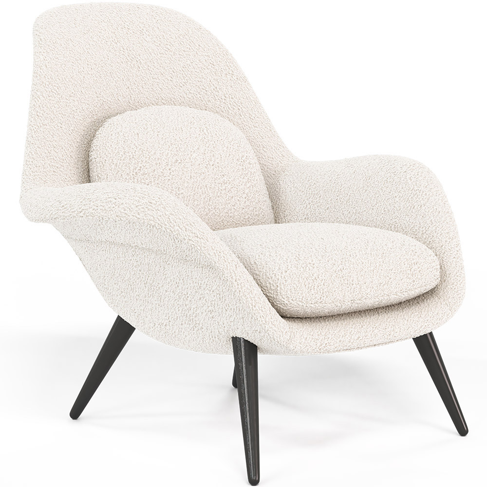  Buy Bouclé Upholstered Armchair - Uyere White 60707 - in the UK