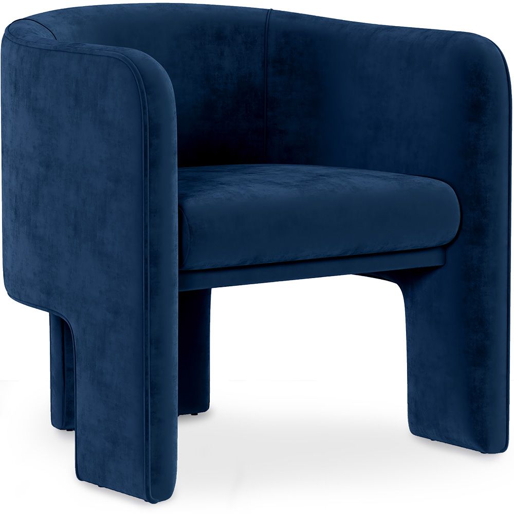  Buy Velvet Upholstered Armchair - Callum Dark blue 60700 - in the UK