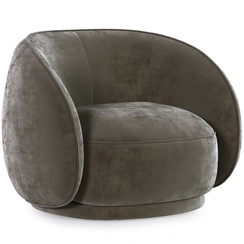  Buy Curved Velvet Upholstered Armchair - Callum Taupe 60692 - in the UK