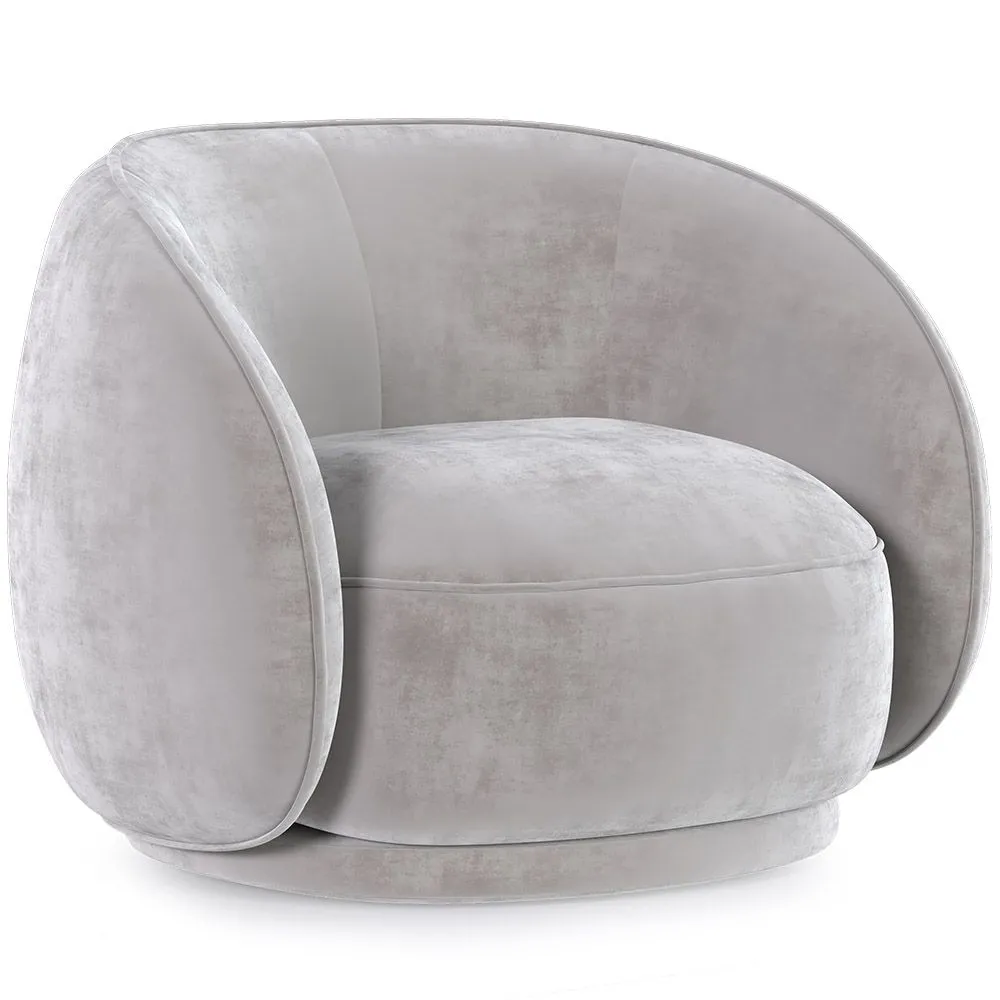 Curved Velvet Upholstered Armchair - Cally image 8