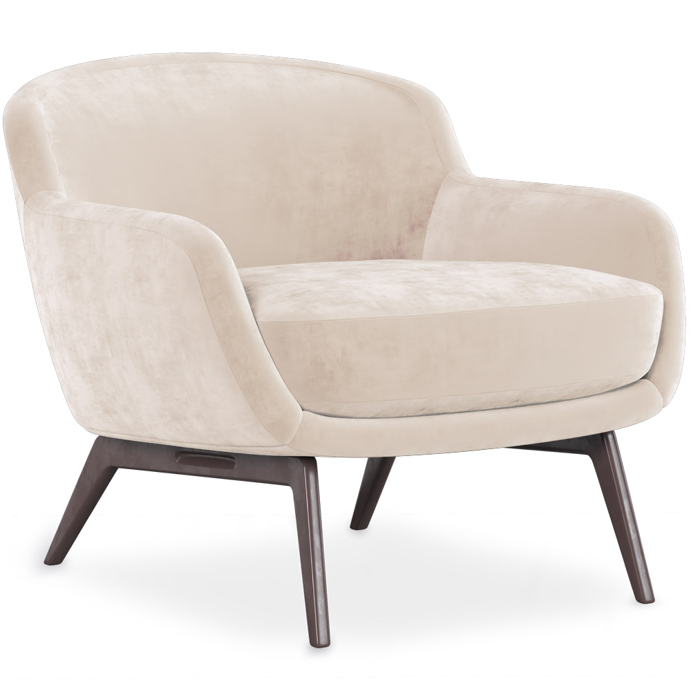  Buy Velvet Upholstered Armchair - Jenna Beige 60694 - in the UK