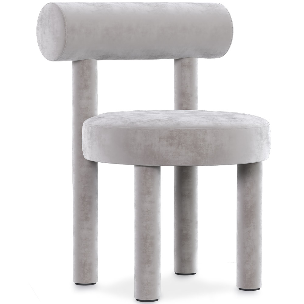  Buy Dining Chair - Upholstered in Velvet - Rhys Light grey 60708 - in the UK