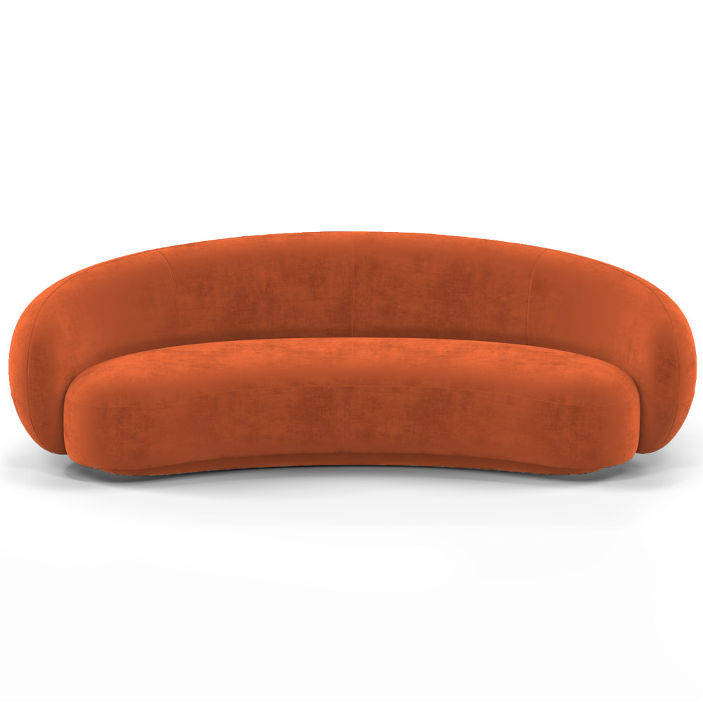 Buy Velvet Curved Sofa - 3/4 Seats - Souta Brick 60691 - in the UK