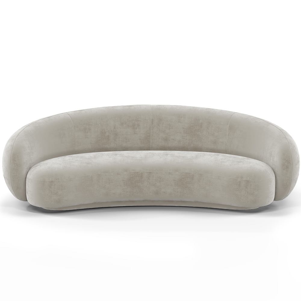  Buy Velvet Curved Sofa - 3/4 Seats - Souta Beige 60691 - in the UK