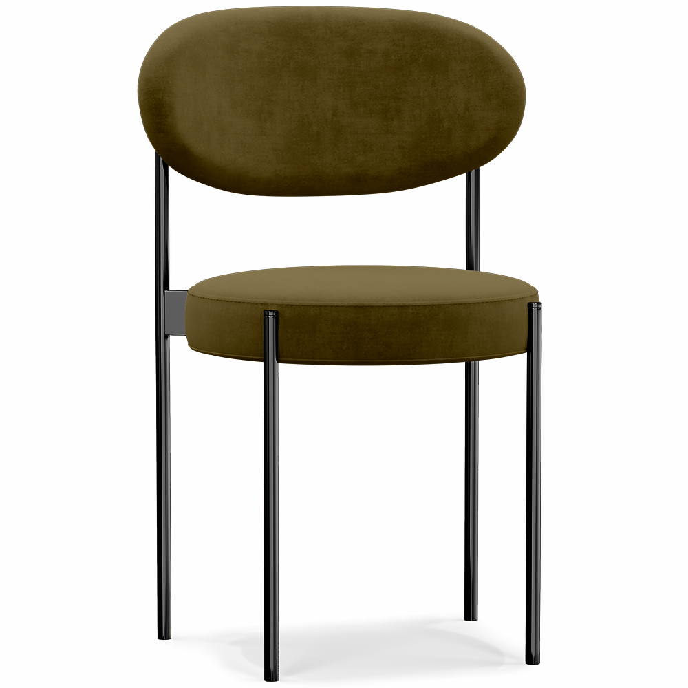  Buy Dining Chair - Upholstered in Velvet - Black Metal - Margot Olive 61003 - in the UK