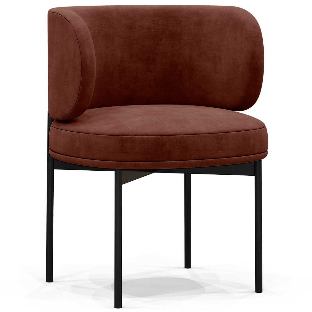  Buy Dining Chair - Upholstered in Velvet - Loraine Chocolate 61007 - in the UK