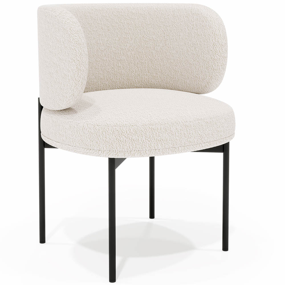 Dining Chair - Upholstered in Bouclé Fabric - Loraine image 8