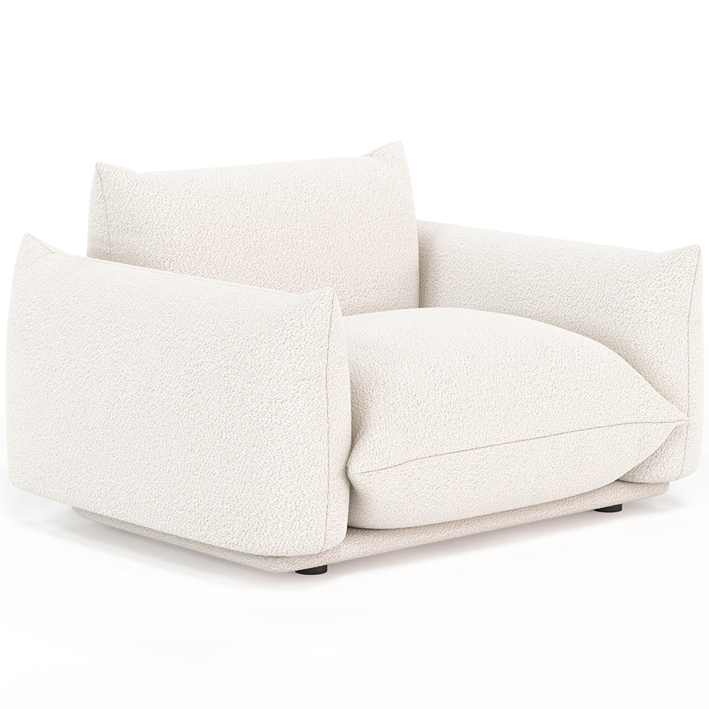  Buy Armchair - Upholstered in Bouclé Fabric - Wers White 61012 - in the UK