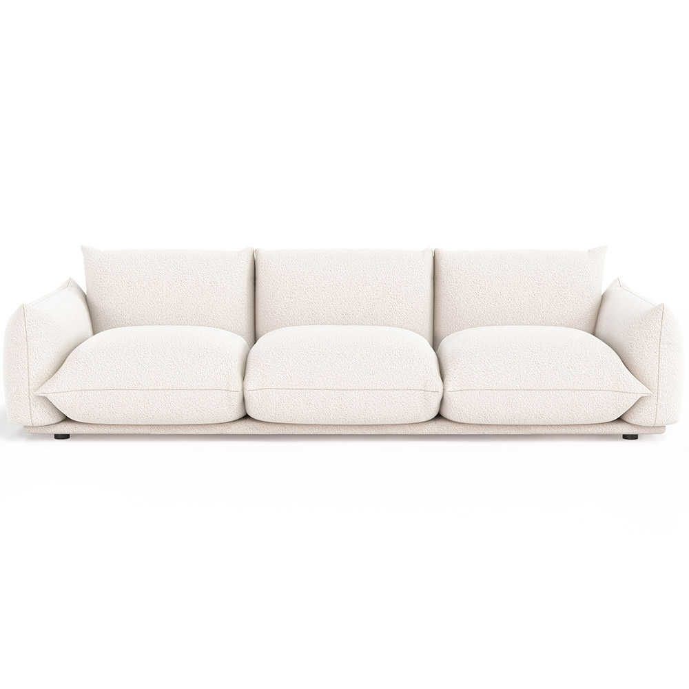  Buy 3-Seater Sofa - Bouclé Fabric Upholstery - Wers White 61014 - in the UK