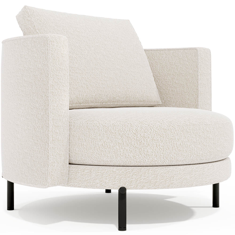 Designer Armchair - Upholstered in Bouclé Fabric - Maura image 8